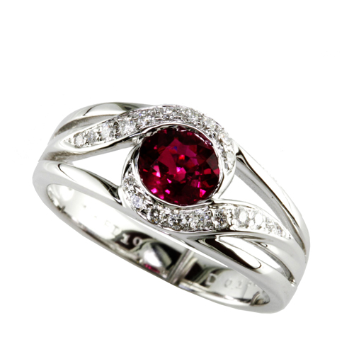 Ruby Diamond Swirl Ring