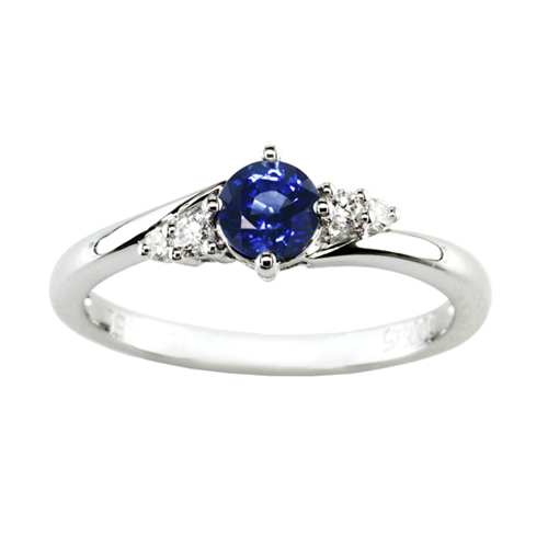Blue Sapphire and Diamond Ring R775S