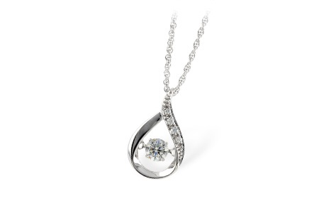 Buy Giva 925 Sterling Silver Dancing Diamond Interlocked Heart Pendant with  Link Chain at Rs.2998 online | Jewellery online